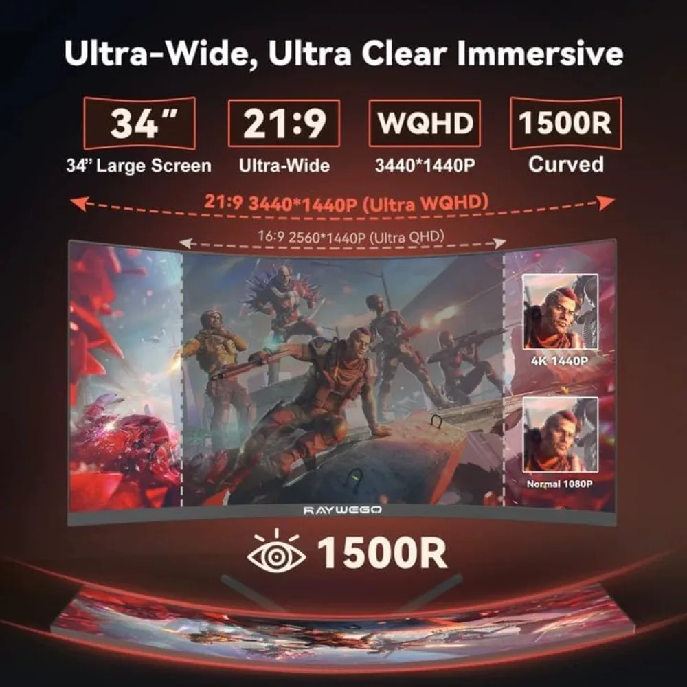 Gaming Monitor Curved - US Shipping 34 Inch Curved Gaming