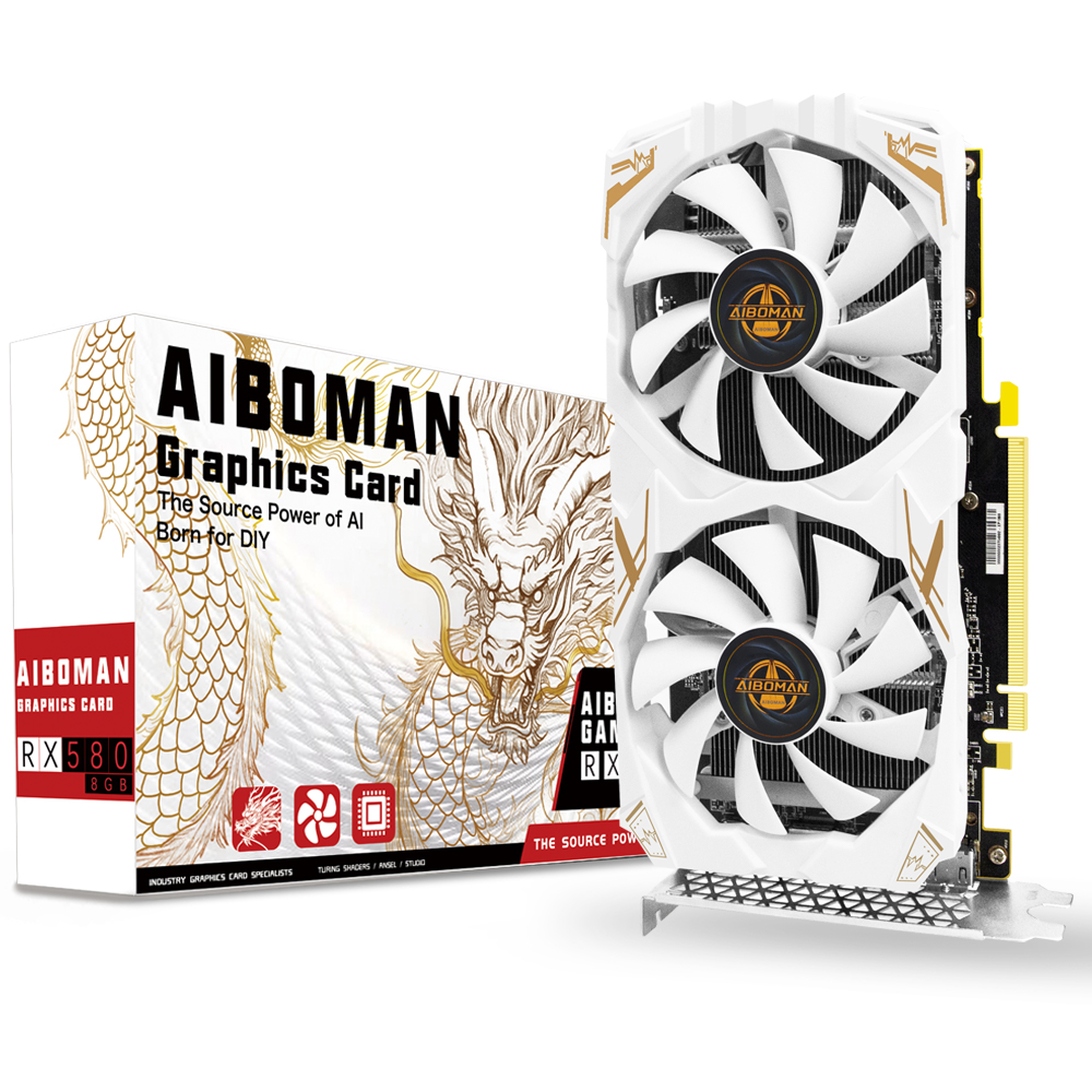 AIBOMAN Video Card AMD RX580 8 - Esports Gaming Fan 리뷰 및 가격